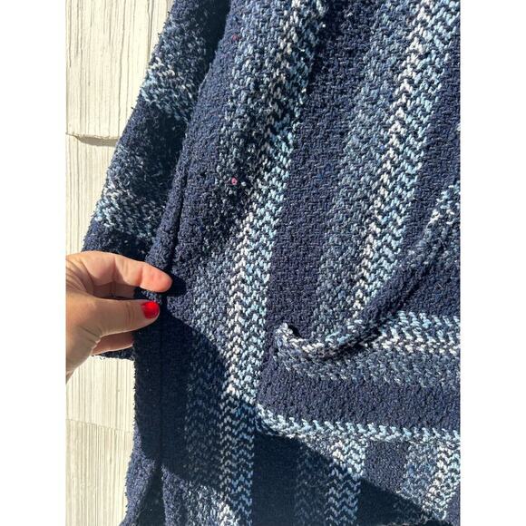 Baja Joe Blue Plaid Jerga‎ Mexican Hoodie XXL - Picture 4 of 6